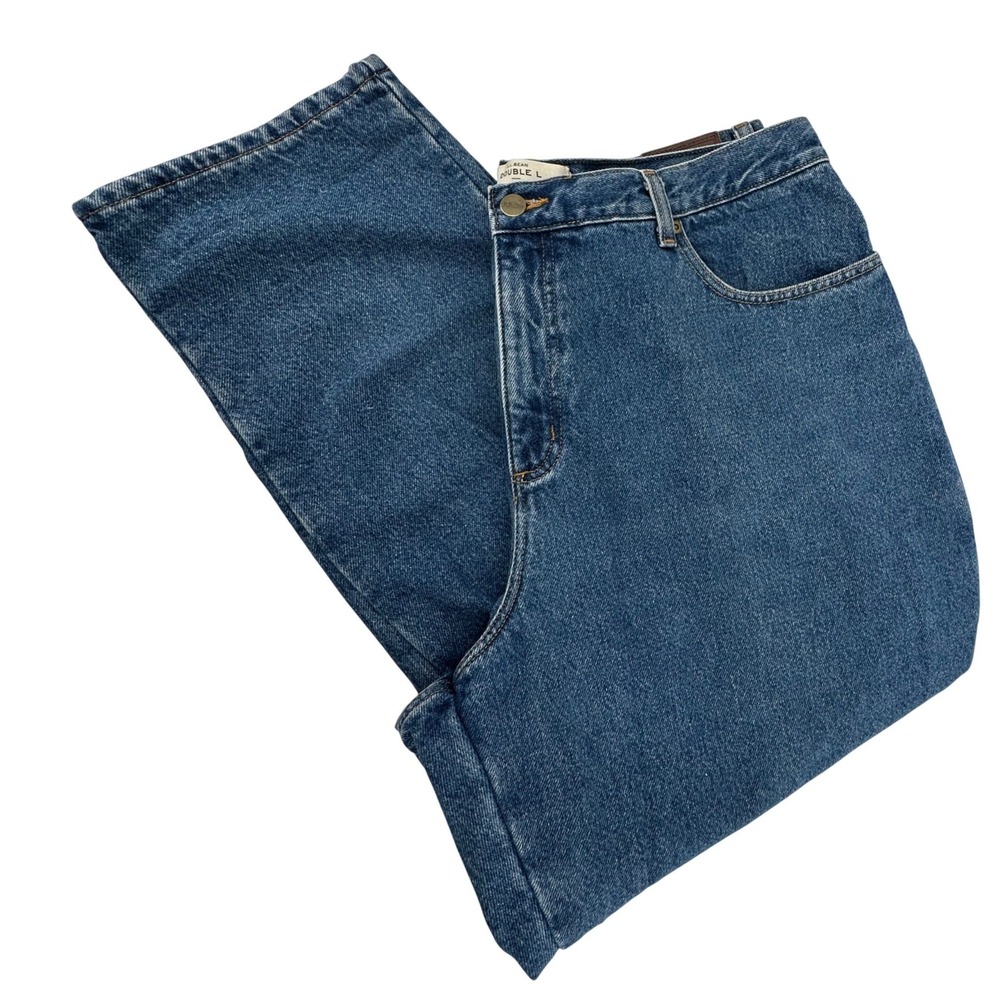 LL Bean Double L Relaxed‎ Fit  Lined Jeans Womens 18W Petite Blue Warm Rugged